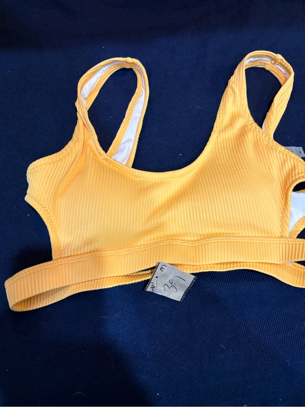 Cupshe Mustard Yellow Ribbed Bikini Top